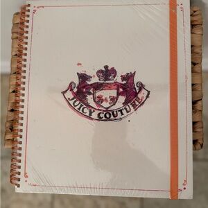 Juicy Couture White Notebook with Pink and Orange Accents